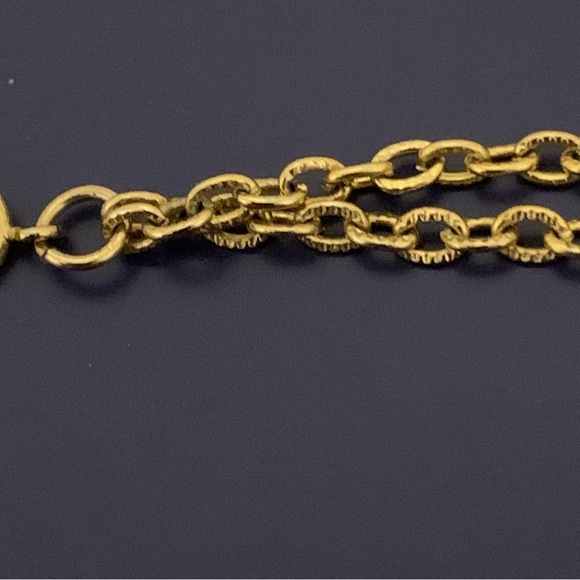 Vintage 48”L Long Double Necklace 60’sGoldTone Bold Link Art Deco Texture Chain - Picture 10 of 13